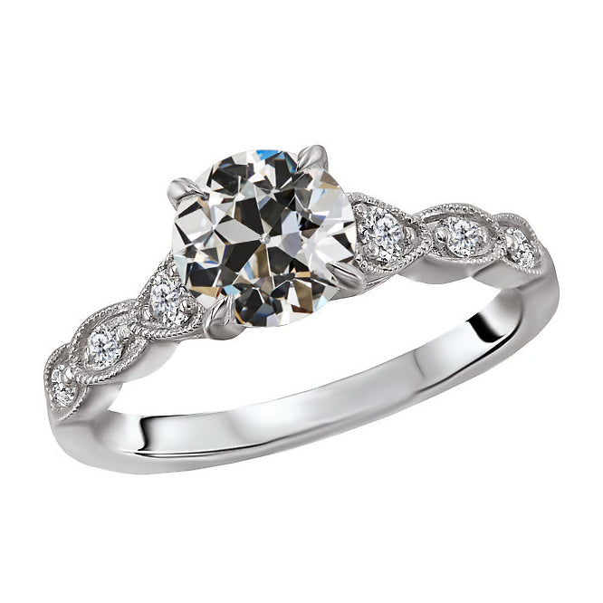 natural round diamond 3ct ring front view
