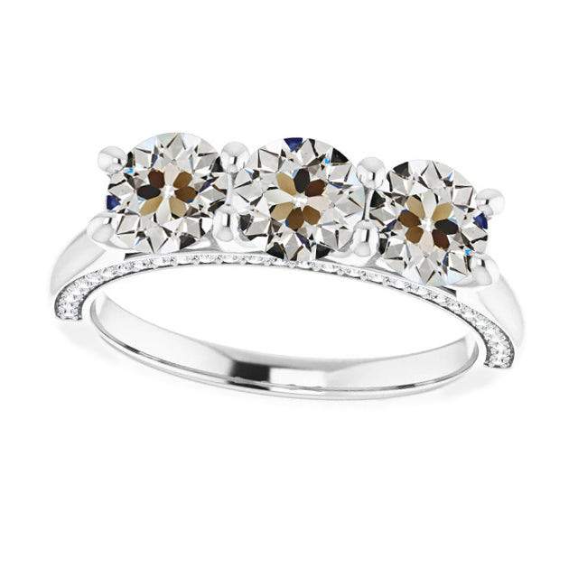 Old Miner Diamond Engagement Ring Prong Set