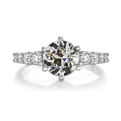 Round Old Miner Real Natural Earth Mined Diamond Engagement Ring 6 Prong Set 5.50 Carats