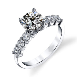 Real  Round Old Miner Diamond Engagement Ring Prong Set Gold 5 Carats