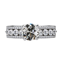 Round Old Miner Genuine Natural Earth Mined Diamond Fancy Ring 4 Prong Set Gold 7.50 Carats