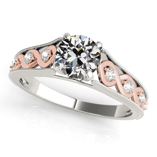 Woman's Anniversary Round Old European Diamond Fancy Ring