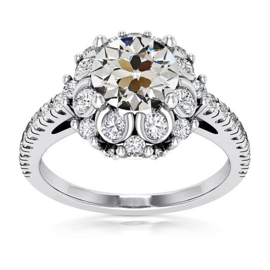 natural round diamond 10.50ct ring front view