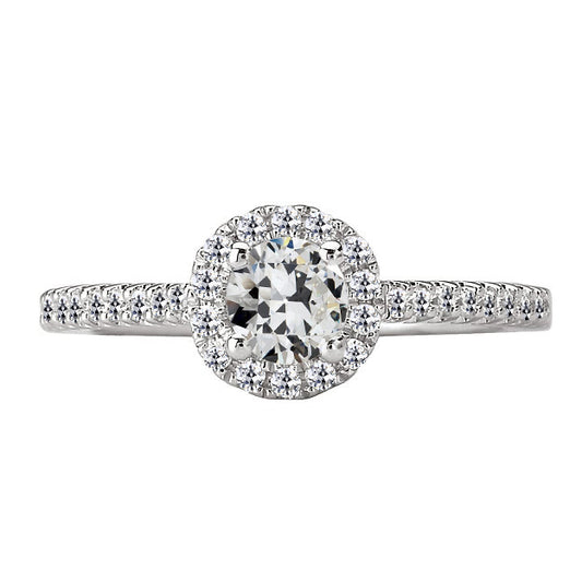 natural round diamond 4ct ring front view