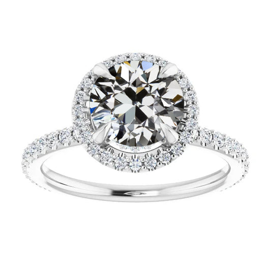 natural round diamond 7ct ring front view