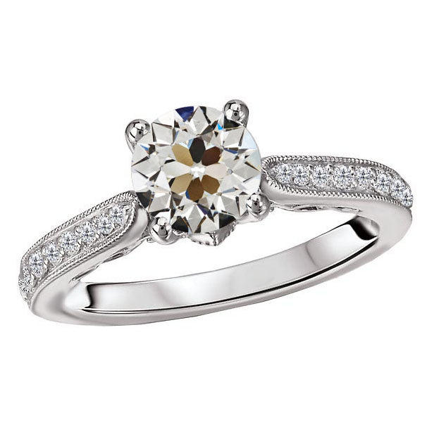 Fancy Lady’s Sparkling Vintage Style White Gold Weeding Anniversary  Diamond Lady’s Ring White Gold Jewelry