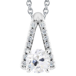 Round Old Miner Natural Earth Mined Diamond Pendant With Chain Slide Necklace 4 Carats