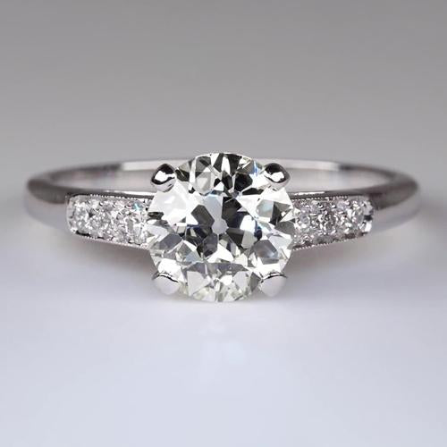 New High Quality Wedding Solitaire Ring with Accents White Gold Diamond