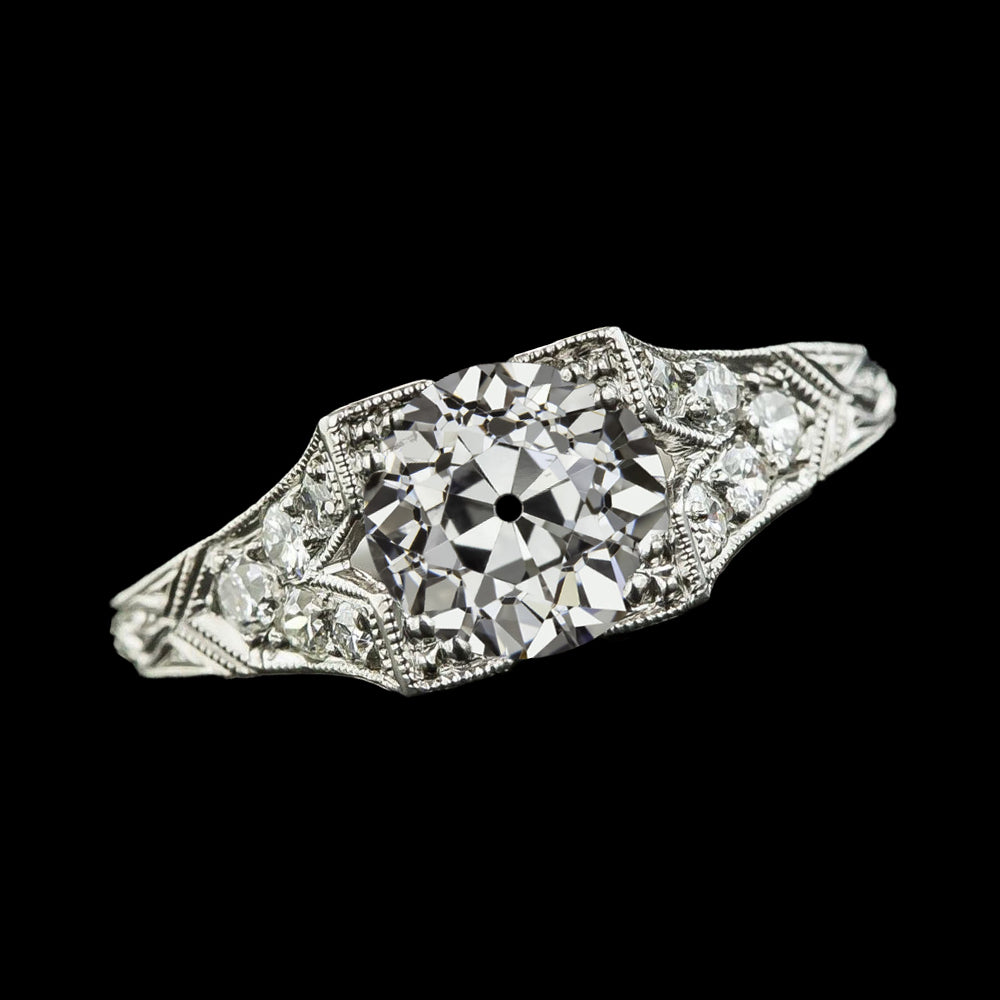 natural round diamond 3.50ct ring front view