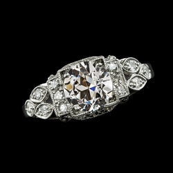 Genuine   White Gold Round Old Miner Diamond Ring Jewelry Milgrain 14K 3 Carats