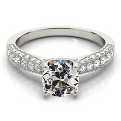 Genuine   Round Old Miner Diamond Ring Ladies Jewelry 4.75 Carats Gold Milgrain