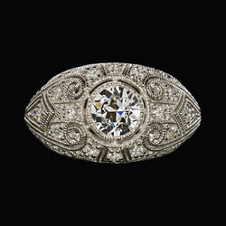Genuine   Round Old Miner Diamond Ring Milgrain Antique Style 2.75 Carats