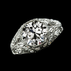 Genuine   Round Old Miner Diamond Ring Milgrain Vintage Style 3.50 Carats