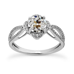 Round Old Miner Real Natural Earth Mined Diamond Ring Pave Set Split Shank 4.50 Carats