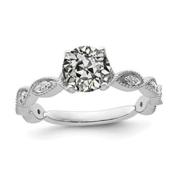 Genuine   Round Old Miner Diamond Ring Prong Set 2.50 Carats Women’s Jewelry