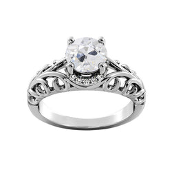 Round Old Miner Natural Earth Mined Diamond Ring Prong Set 2.75 Carats Vintage Style
