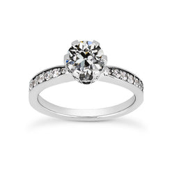 Round Old Miner Real Natural Earth Mined Diamond Ring Women’s Jewelry 14K Gold 2.50 Carats