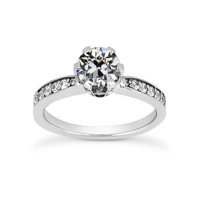 Round Old Miner Diamond Ring Women’s Jewelry