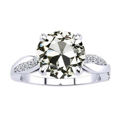 Round Old Miner Natural Diamond Solitaire Accented Ring Infinity Shank 5 Ct