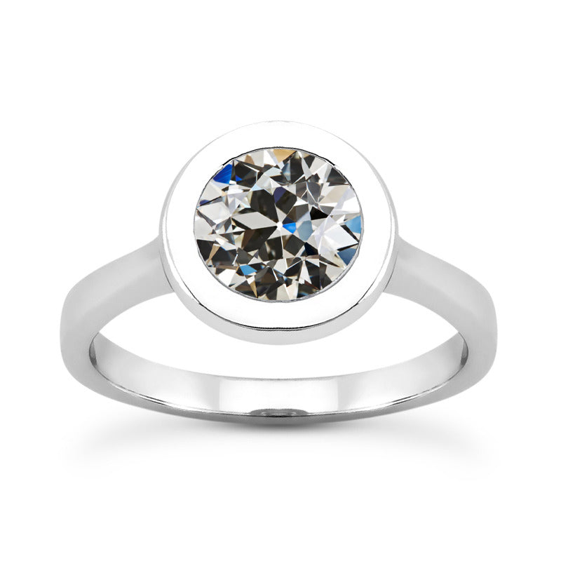 New Design Old Miner Diamond Solitaire Ring Bezel Set Gold 