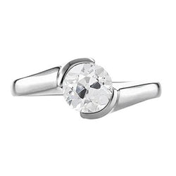 Round Old Miner Genuine Natural Earth Mined Diamond Solitaire Ring Twisted Style 1 Carat