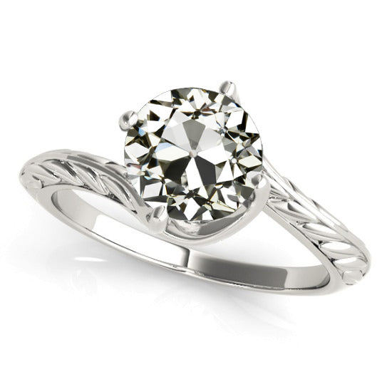 High Quality Round Old Miner Diamond Solitaire Ring