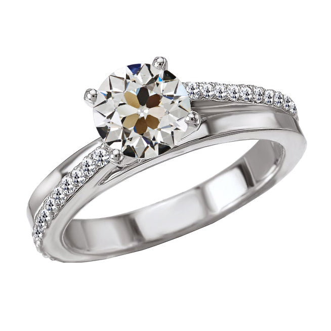 natural round diamond 3ct ring front view