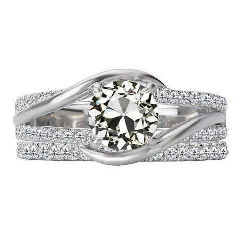 Old Miner Diamond Wedding Ring Set