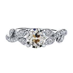 Round Old Miner Real Diamond Wedding Ring 3 Carats White Gold 14K