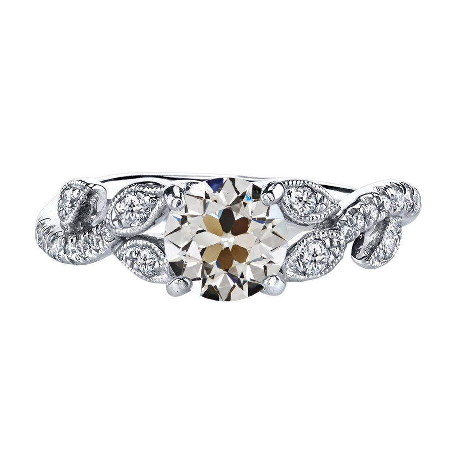 Round Old Miner Diamond Wedding Ring 3 Carats White Gold 14K