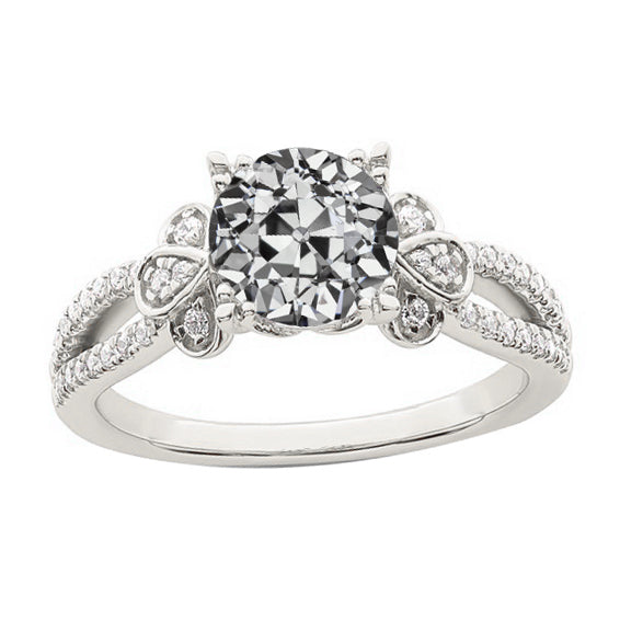 Woman's Wedding Anniversary Old Miner Diamond Women’s Ring Prong Set