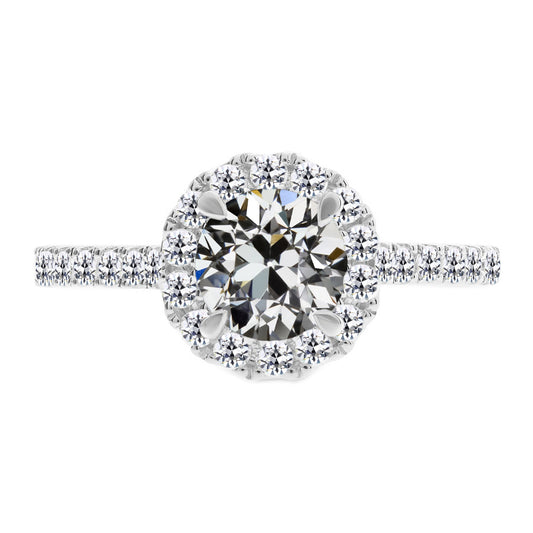 natural round diamond 3.50ct ring front view