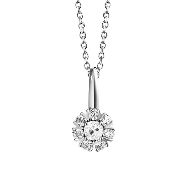 natural round diamond 1ct pendant front view