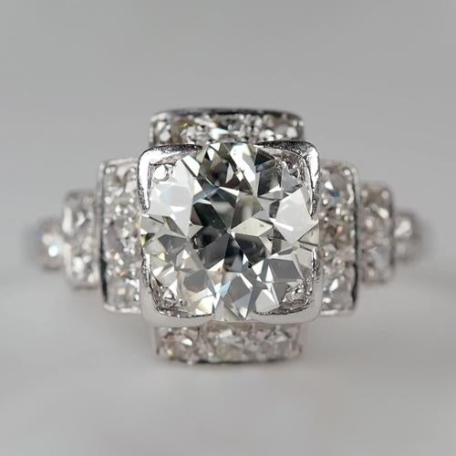 Prong Set Round Old Miner Halo Diamond Ring