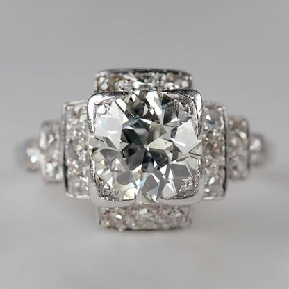 Prong Set Round Old Miner Halo Diamond Ring