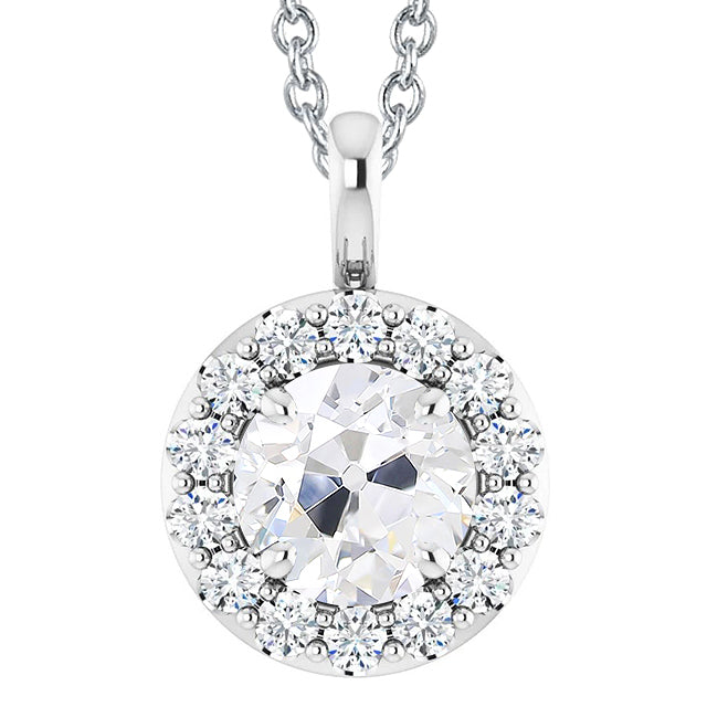 Old Miner Halo Women’s Diamond Pendant Prong Set