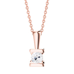Natural Diamond Pendant 1ct - Rose Gold 14K