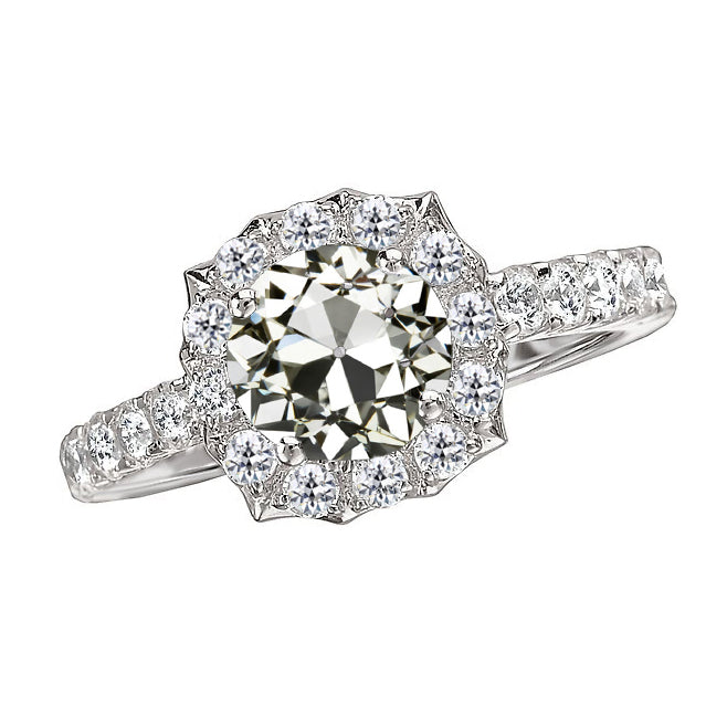 natural round diamond 3ct ring front view