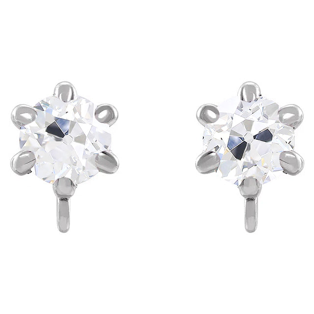 natural round diamond 4ct earring front view