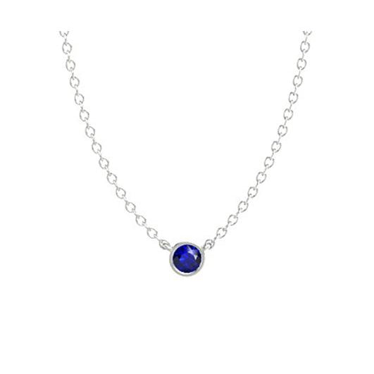 Round Solitaire Blue Sapphire Pendant Bezel