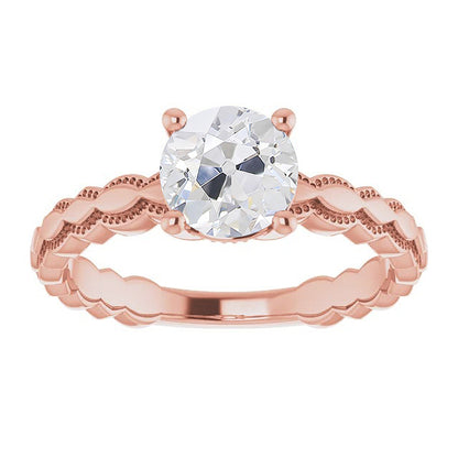 natural round diamond 2ct ring front view