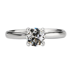 Round Solitaire Old Mine Cut Diamond Ring 2 Carats Women’s Jewelry