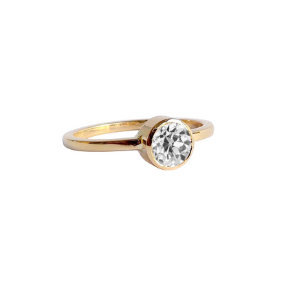 Round Solitaire Woman's White Gold Weeding Anniversary Solitaire Diamond Ring 