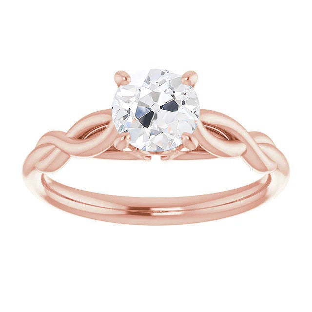 New Round Solitaire Ring Old Miner Diamond Prong Set