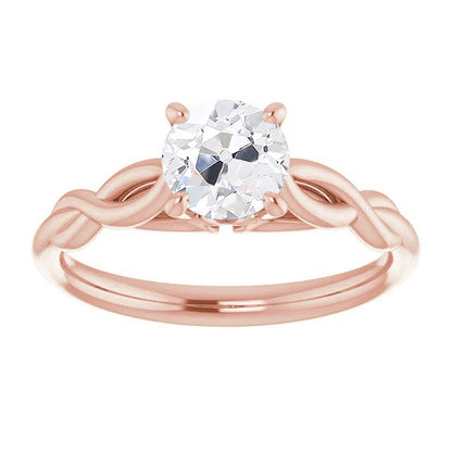 New Round Solitaire Ring Old Miner Diamond Prong Set