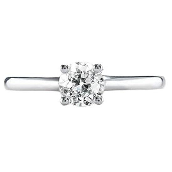  Mine Cut  Lady’s Fancy Wedding Engagement White Gold Diamond Solitaire Ring 