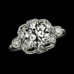 Round Wedding Ring Old Mine Cut Genuine Natural Earth Mined Diamonds 3.75 Carats Jewelry