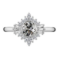 Round & Baguettes Old Cut Diamond Anniversary Ring 3.50 Carats