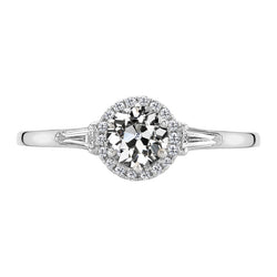 Round & Baguettes Old Miner Natural Diamond Halo Wedding Ring 2.50 Carats