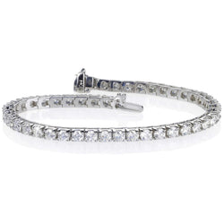 Round Brilliant Cut Lab Grown Diamond 8.10 Carats Tennis Bracelet White Gold